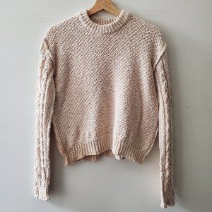 ACNE STUDIOS Hila Sweater in Size XS. Off white. 100% Cotton. Made in Italy.